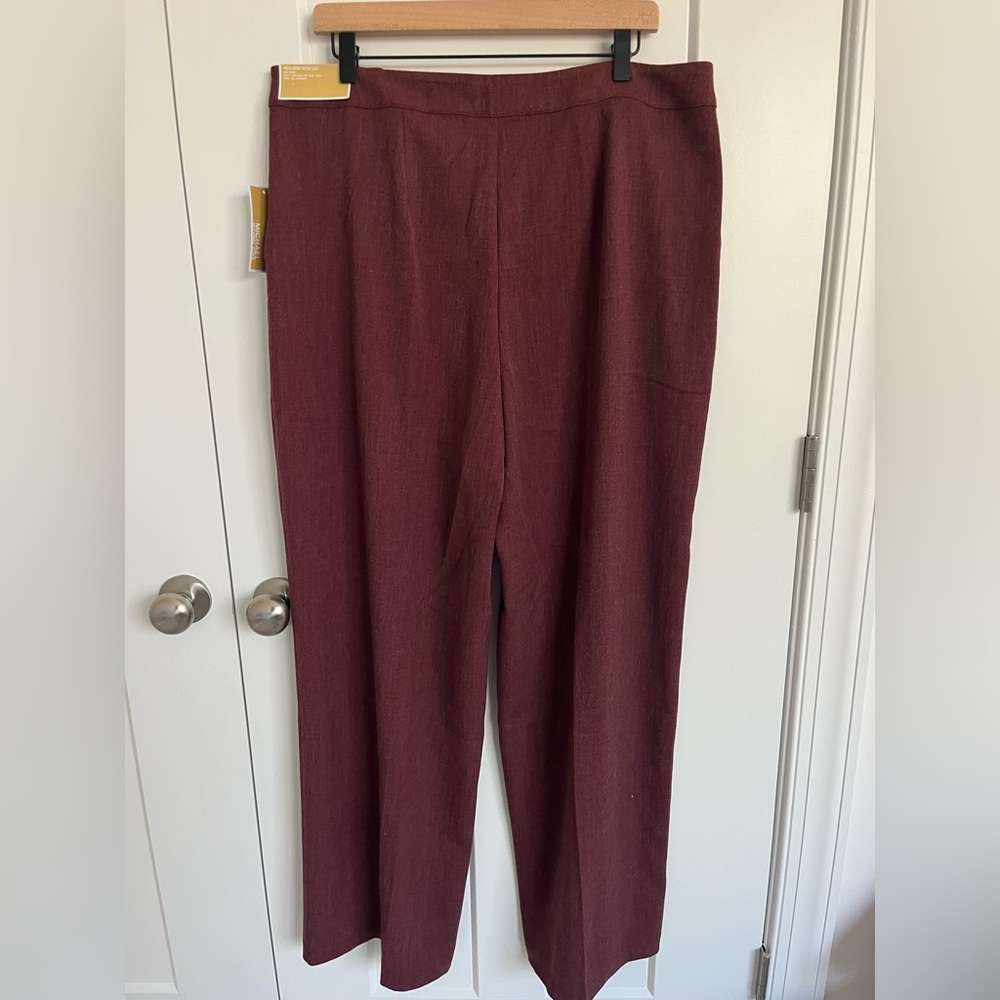 Michael Kors Burgundy Wide-Leg Sailor Pants - Picture 4 of 11